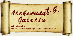 Aleksandar Galetin vizit kartica